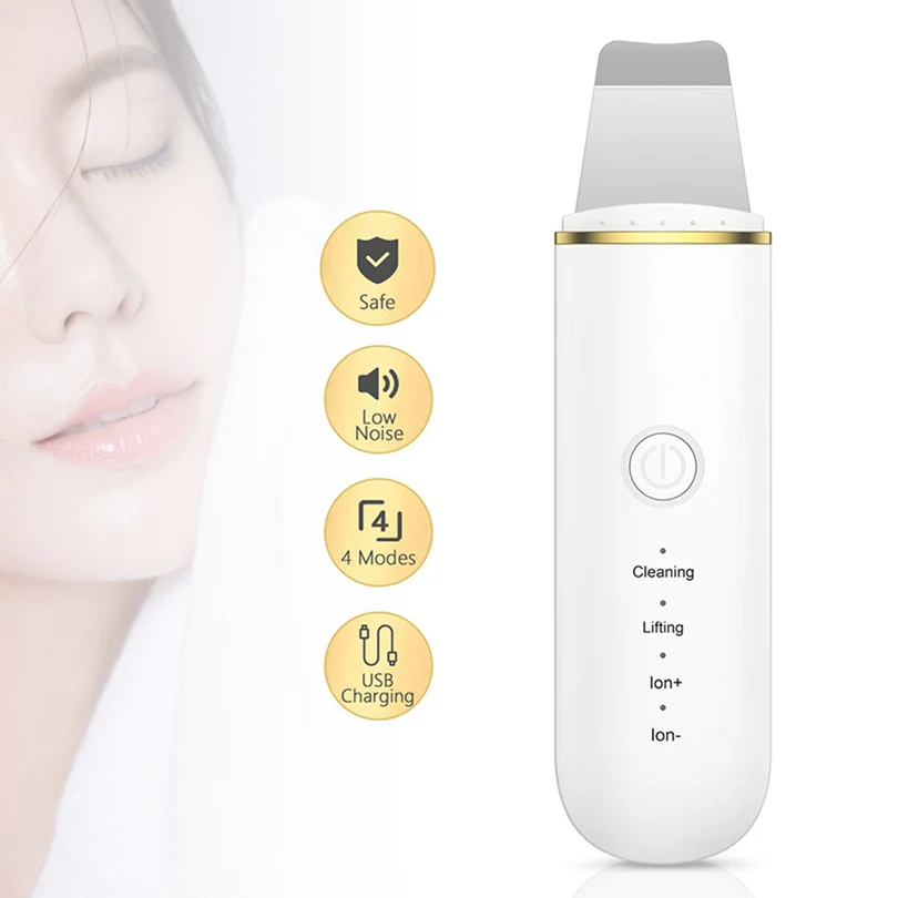 

Ultrasonic Skin Scrubber Ion Face Cleaning Shovel Peeling Facial Lifting Machine Blackhead Removal Deep Cleaning