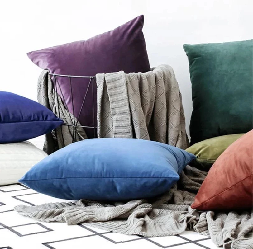 

Solid Color Simplicity Velvet Pillowcase Nordic Home Decor Throw Cushion Pillow Cover Sofa Living Room Car Decoration 45x45cm