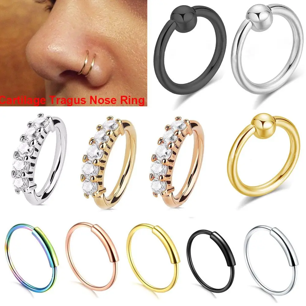 Хирургический обруч для ушей из нержавеющей стали кольцо хряща и губ модные