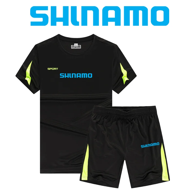 

2023 Summer Fishing Sports Suit Men's Running Quick-drying Clothes Short-sleeved T-shirt Vest Ice Silk Basketball Training Suit