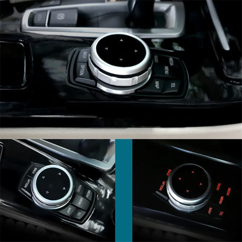 Автомобильные мультимедийные пуговицы iDrive наклейки с эмблемой для BMW X1 X3 X5 X6 F30 E90