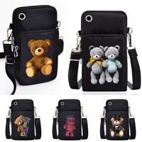 women mobile phone for samsung galaxy s22 s22 plus s22 waterproof female messenger bag purse wild mini bear series wrist pack