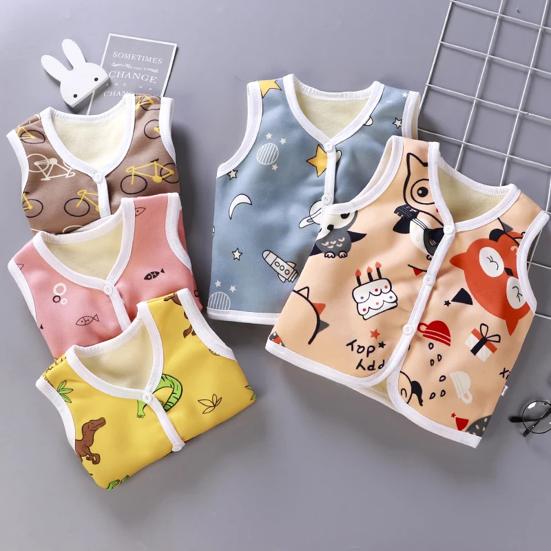 6M-6Y Winter Wlothes Unisex Toddler Vest Boy Jacket Corduroy Fall Vests Baby Girl Kids Waistcoats Cardigan Children's Clothing