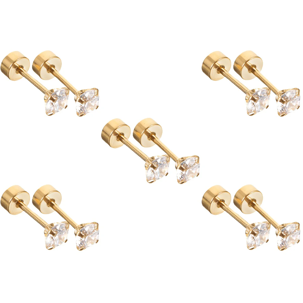 5 Pairs Titanium Steel Haoshi Stud Earrings Decorative Wedding Earings Jewelry Female Decorate Threader Party