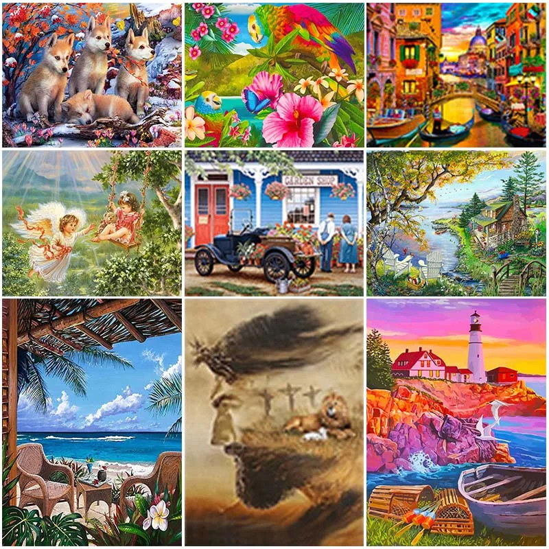 

DIY Diamond Painting Seascape Fox Angel Baby Diamond Embroidery Cross Stitch Kit Flower Bird Dolphin Handmade Gift Home Decor