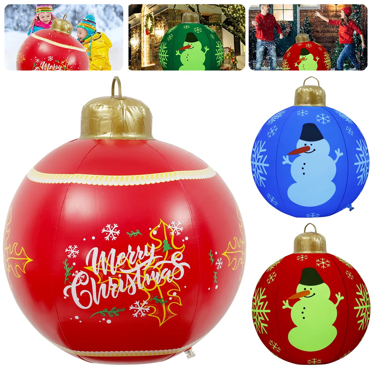 

Inflatable Christmas Ball with LED Light and Remote Control 23.6 Inch Giant Light up Christmas Blow up Ball Reusable Inflatable