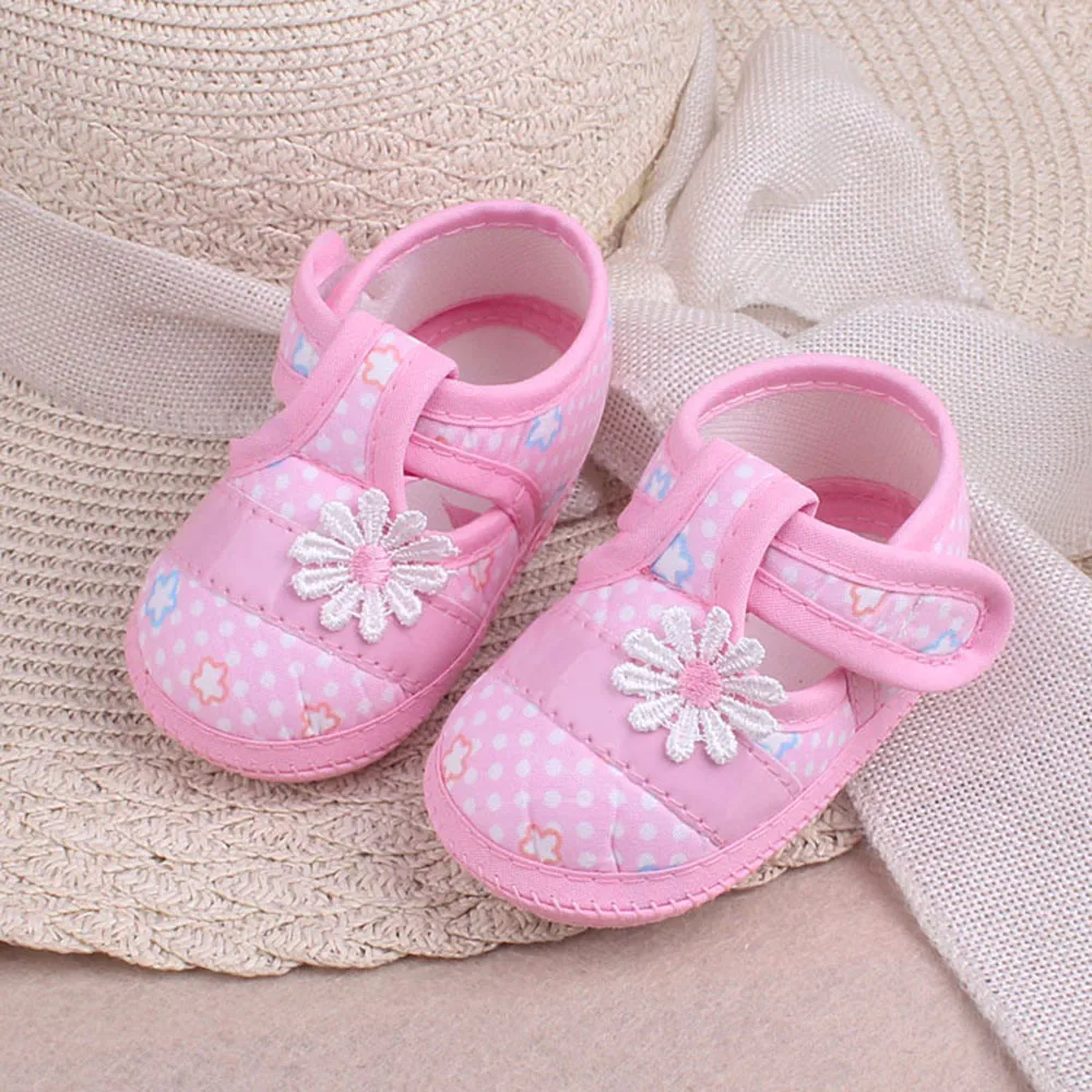 

Children Summer Shoes Newborn Infant Baby Girl Soft Crib Shoes Infants Baby Comfortable Sneaker Yellow Daisy Prewalker 0-18m