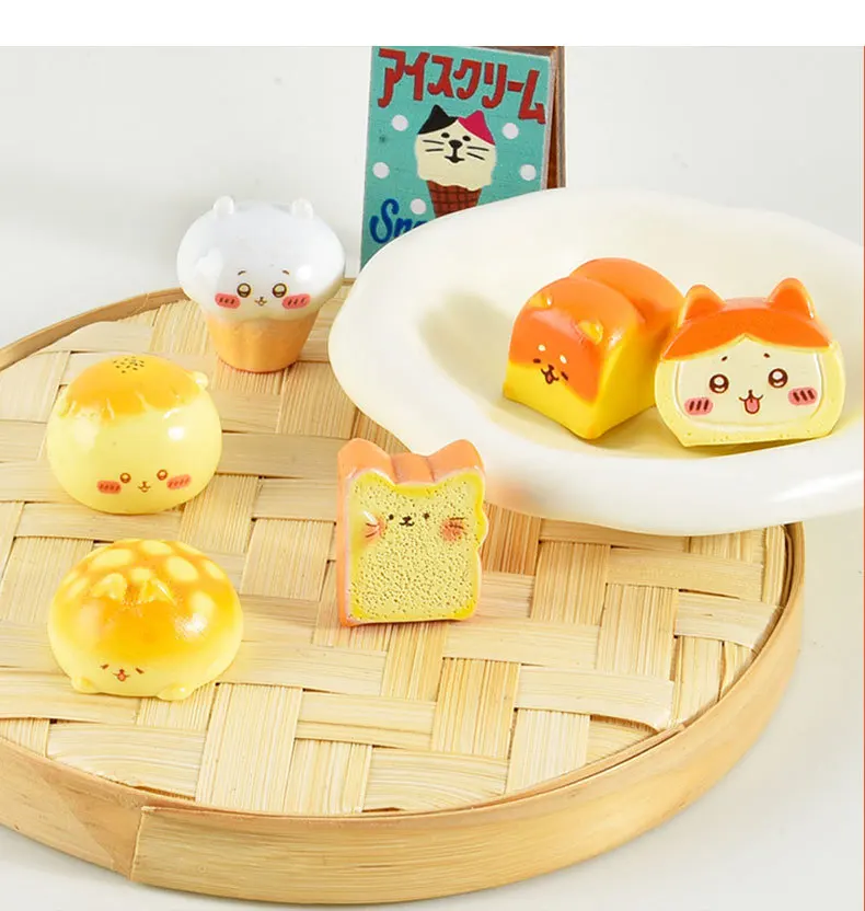 Мини ちわ わ チワレ レ серии из смолы модель пищи хлеба кошки безопасный чай паста