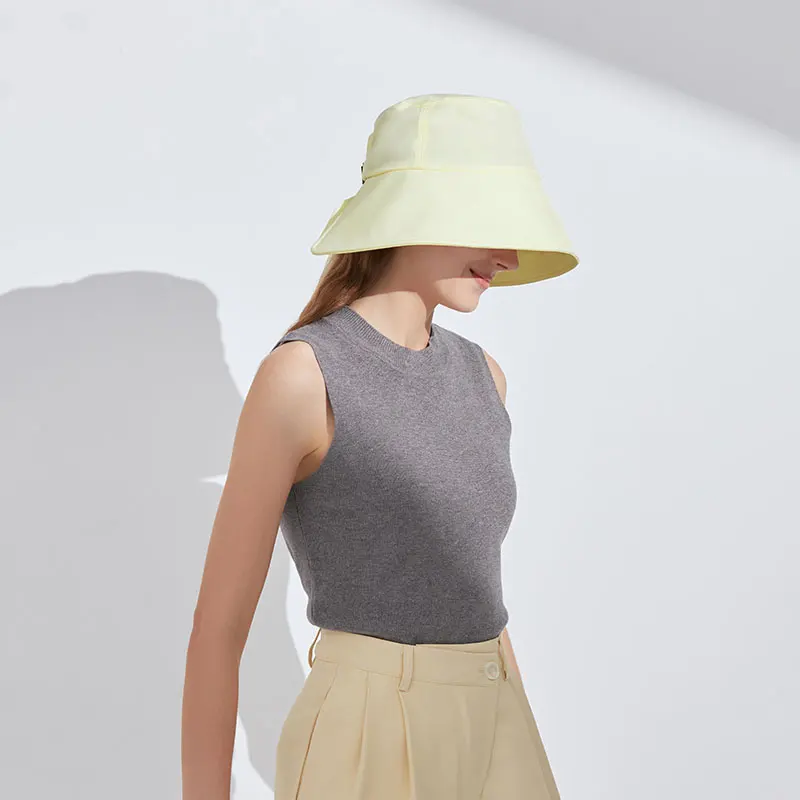 

Summer Outdoor UV Protection Audrey Bonnet Hat Women Girls Travel Daily Sun Hat Fashion Ladies Cotton Casual Solid Bucket Hats