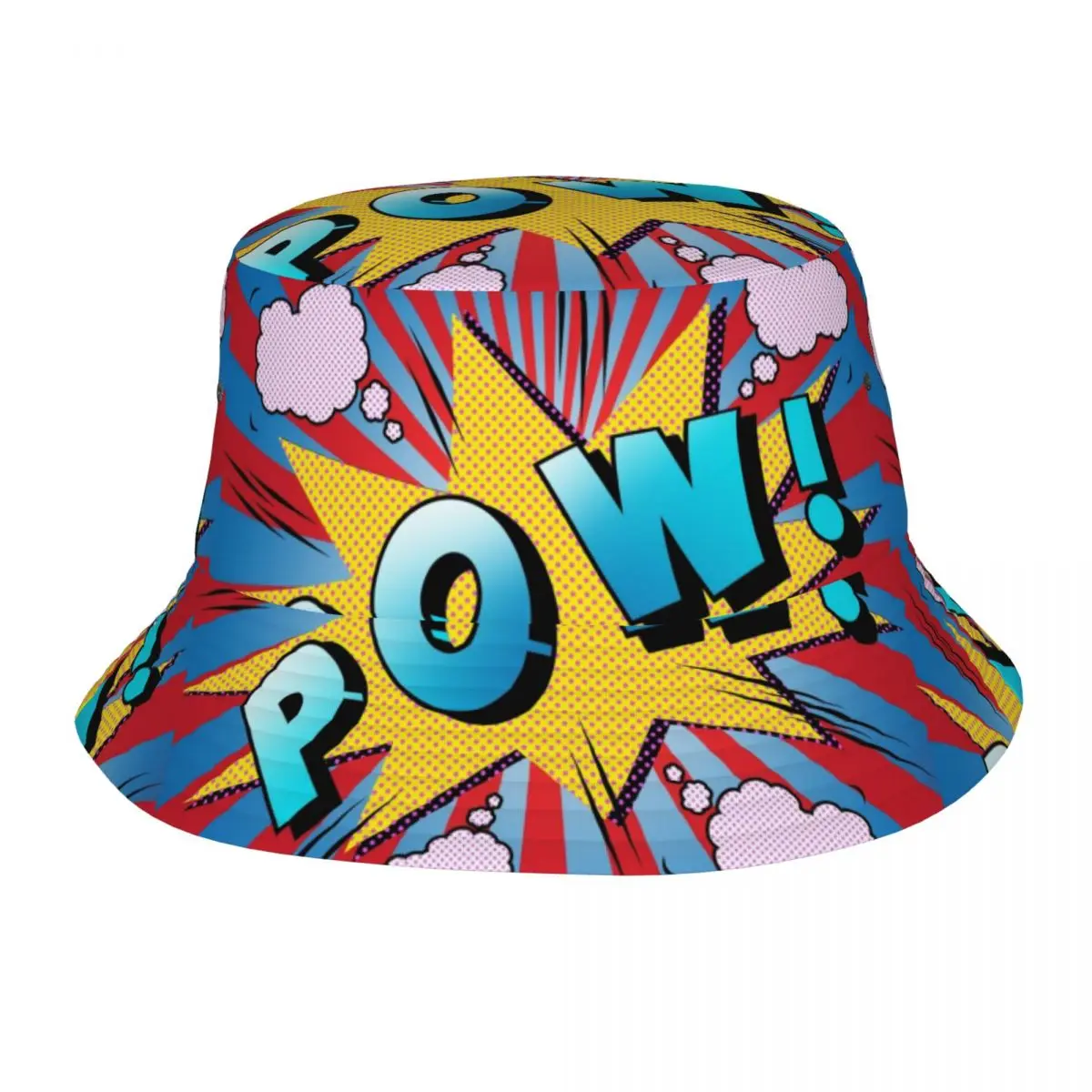 

Vocation Getaway Headwear Modern Comic Pop Art Bucket Hat Street Men Women Sun Hat Bang Wow Boom Pow Ispoti Hat Fishing Caps