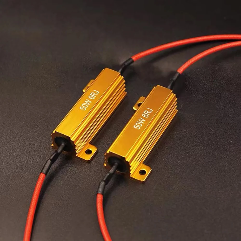 

2 Шт., 6 Ом, 50 Вт, Нагрузочный Резистор Canbus, Декодер С Защитой От Мерцания Для Дневных Ходовых Огней, Светодиодные Лампы