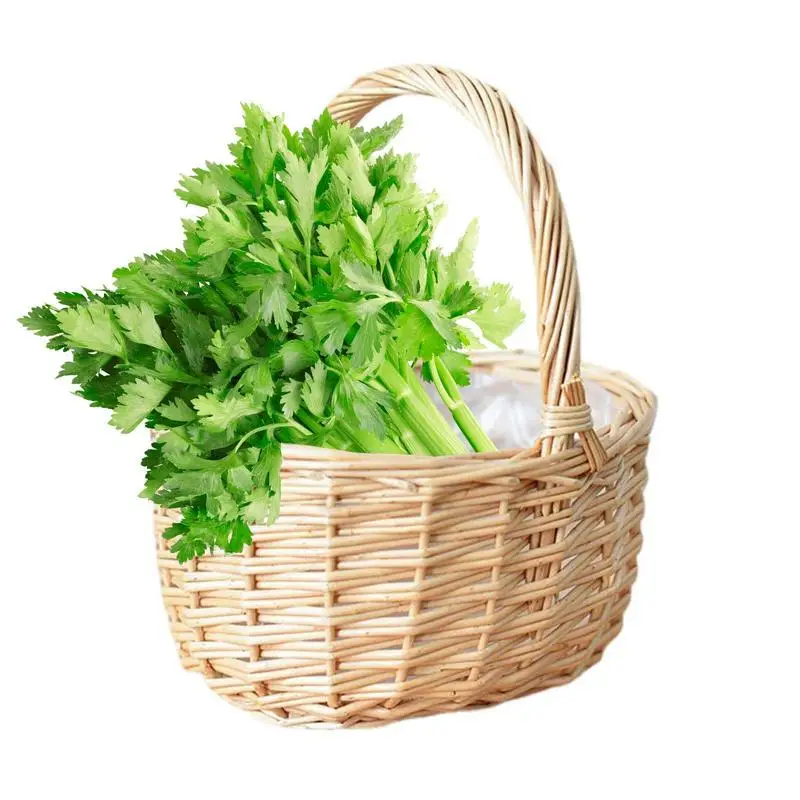 

Flower Arrangement Basket Hand-woven Mini Wicker Rattan Baskets With Handle Flower Basket Retro Storage Containers Wedding