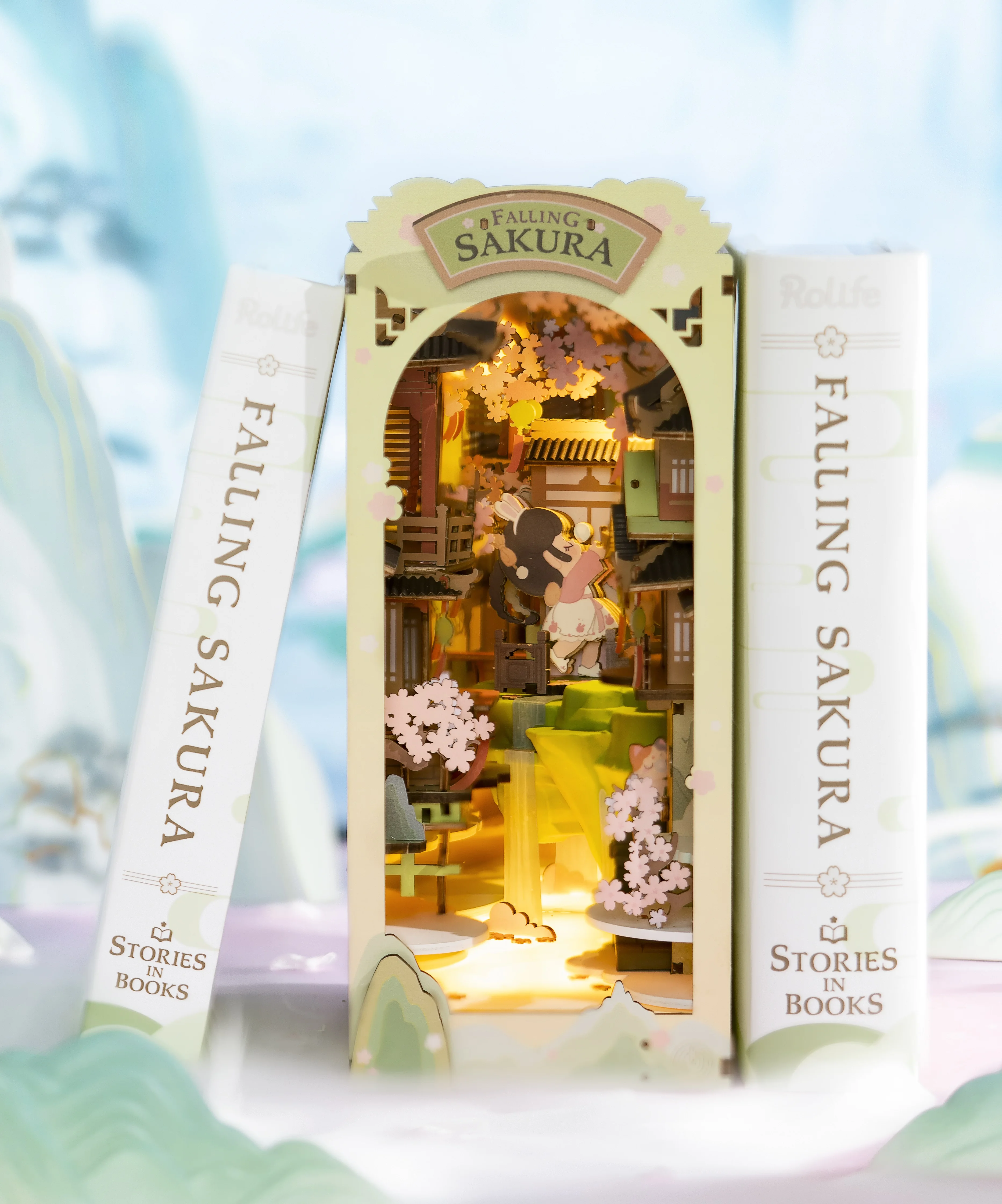 Книга Robotime Rolife «сделай сам», конус, падающая Сакура с подсветкой, легкая сборка, удивительный подарок для ребенка TGB05