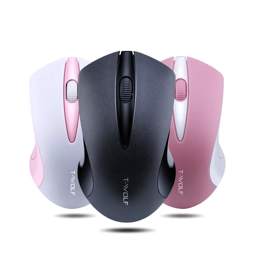 

T-Wolf Q2 Q5 Q13 Q16 Wireless Mouse Ergonomic Right-Hand Shape Hyper-Fast Scrolling & USB Receiver for Computer and PC
