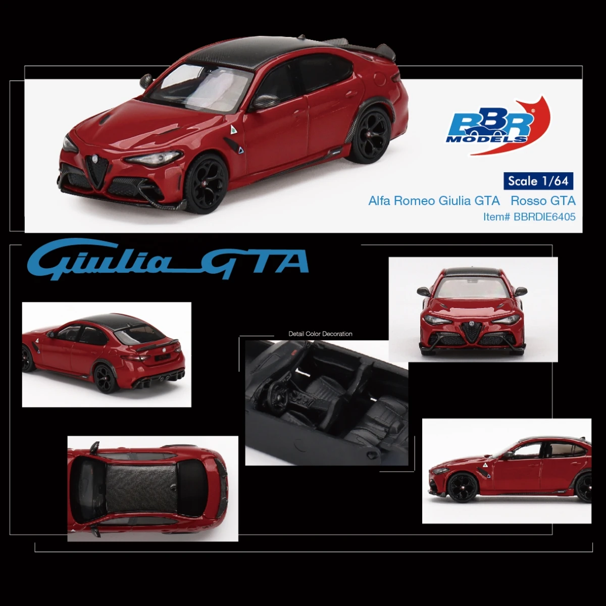 

Модель автомобиля из GTA Diecast BBR 1:64 Alfa Romeo Джулия россо