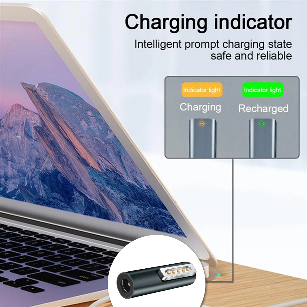 Адаптер 5A PD DC5521/Type-C гнездовой на магнитный штекер для быстрой зарядки Apple Macbook Air/Pro