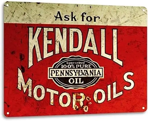 Оловянная вывеска для Kendall Motor Oil Logo Газ Гараж Ретро Винтажный вид Деревенский