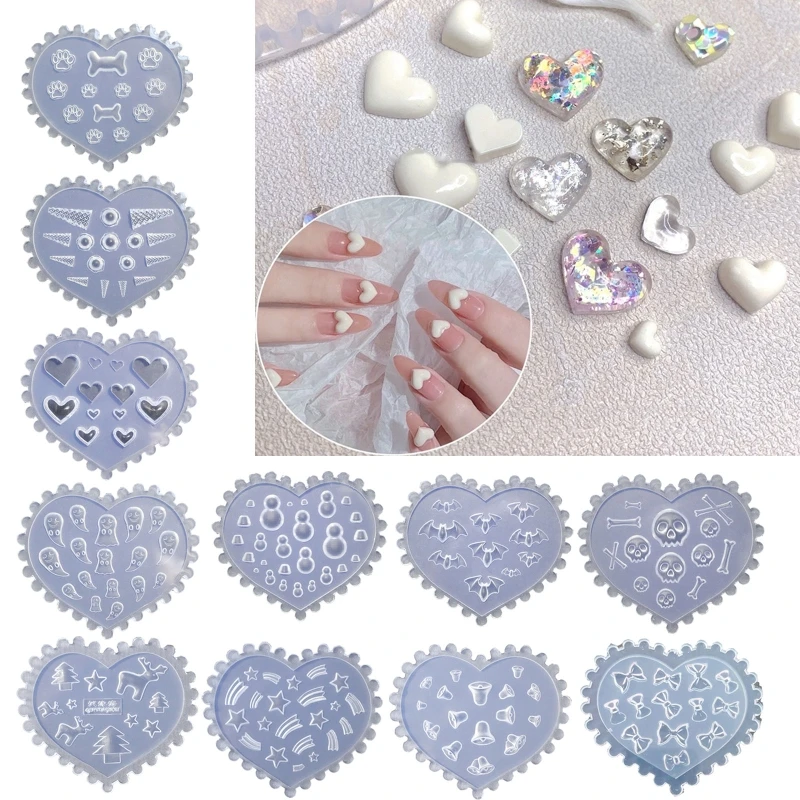 

Мини-дизайн ногтей, искусство, искусство, Череп, смола, форма, Ювелирный инструмент, 3D дизайн ногтей