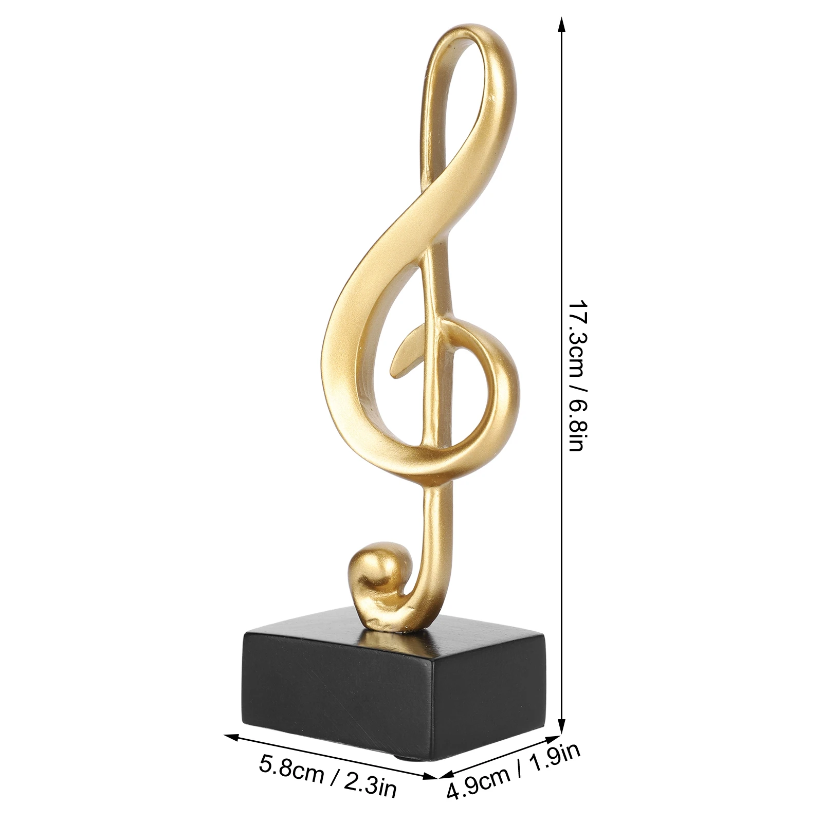 Статуя музыкальной ноты из синтетической смолы Золотая скульптура домашний