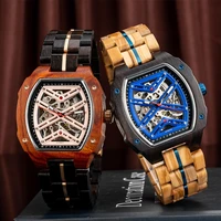 automatic mechanical watch men watch bobo bird new top luxury wooden wristwatch clock logo custom cool gifts box reloj hombre