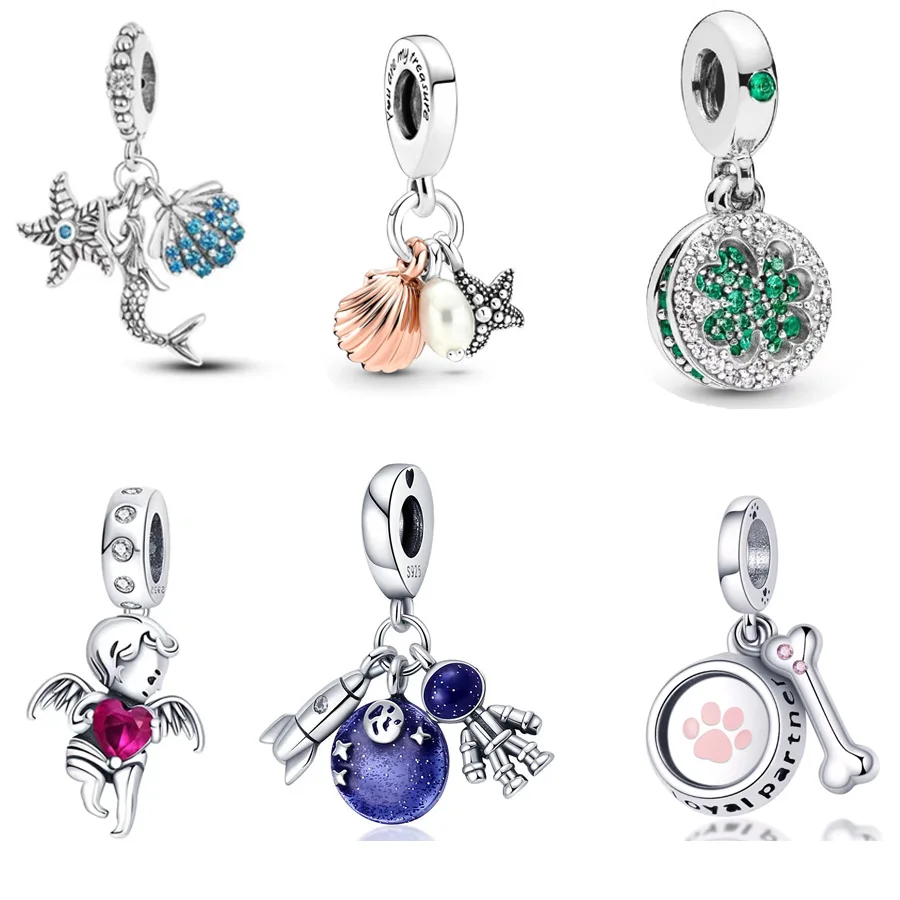 Красочный счастливый жемчуг морская звезда и ракушка тройной висячий подходит