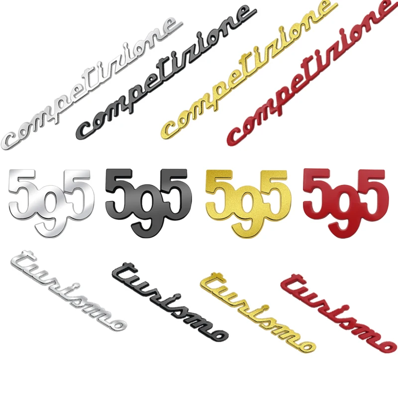 

595 Metal Emblem Car Sticker Badge Decal Body Trunk Decor for Abarth Competizione Turismo spider 695 Panda Fiat 500 Styling