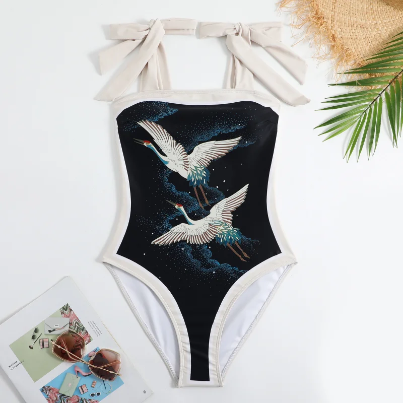 2023 New Fashion One Piece Swimsuit Bikini Skirt Summer Women Bowknot Swimwear Luxury Elegant Brazilian Bathing Suit