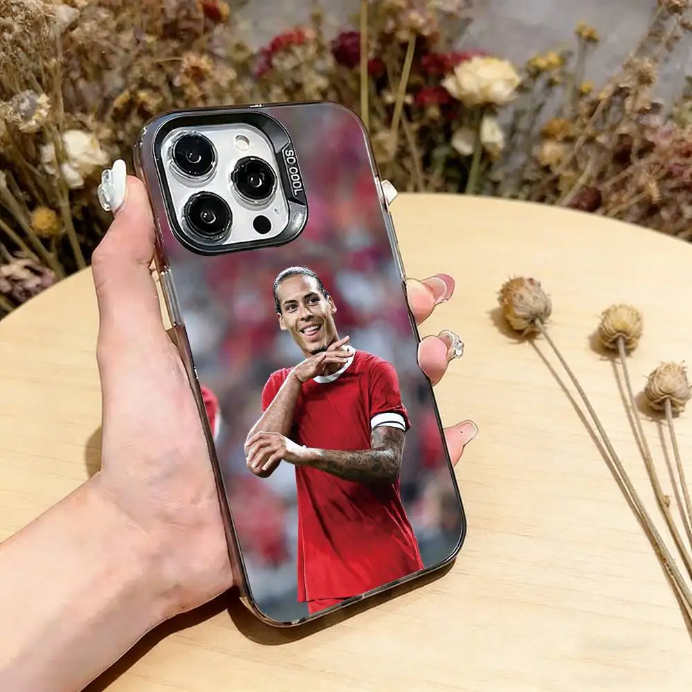 Чехол для телефона FOOTBALL V-Virgil van D-Dijk для iPhone 17, 16, 15, 14, 13, 12, 11 Plus, Pro Max, XS, цветной серебристый чехол-накладка (art.: 3920d9bc548bc) - 3920d9bc548bc