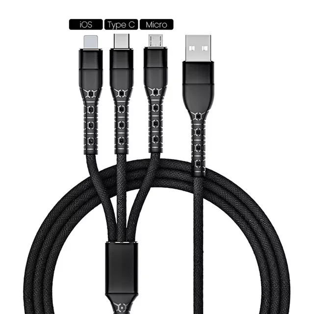 

USB Cable 6A Fast Charging for Huawei Mate 40 Pro Quick Charge Micro USB Type C 3 in 1 2 in 1 USB Cable for iPhone 13 12 11
