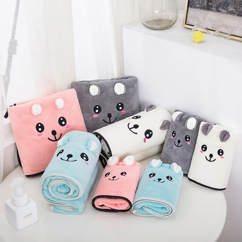 35x75 см коралловый флис мультфильм медведь панда лиса вышитая впитывающая мягкая