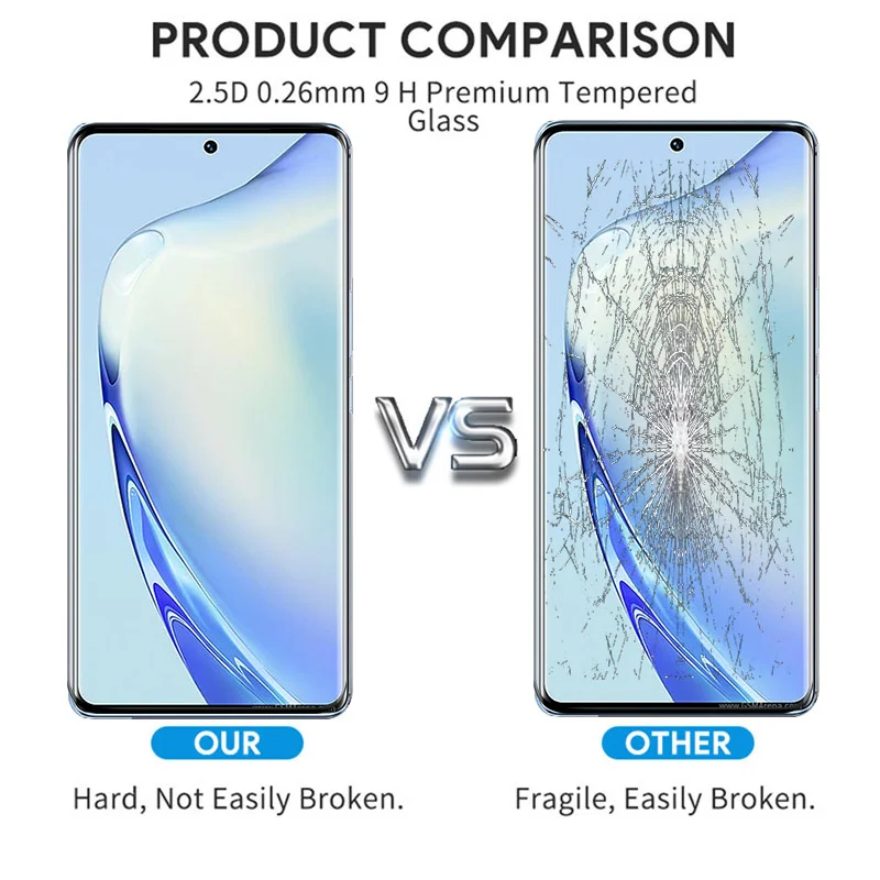 3 шт. защитный стеклянный чехол vivov27Pro 9D с полным покрытием для vivo V27 Pro v 27 27pro v27pro