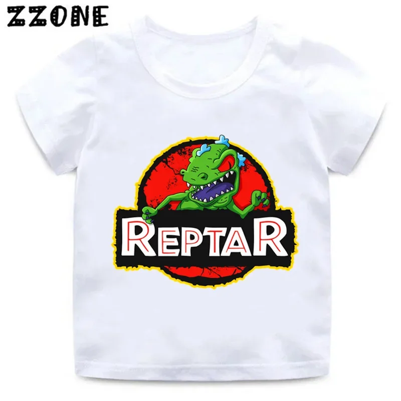 Футболка с рисунком динозавра Reptar для мальчиков и девочек детская забавная