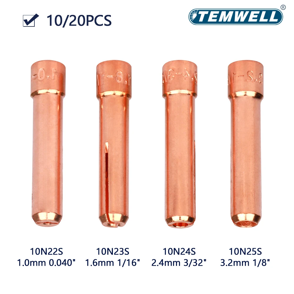 

Сварочные цанги TIG TEMWELL 1,0/1,6/2,4/3,2 мм 10/20 шт.
