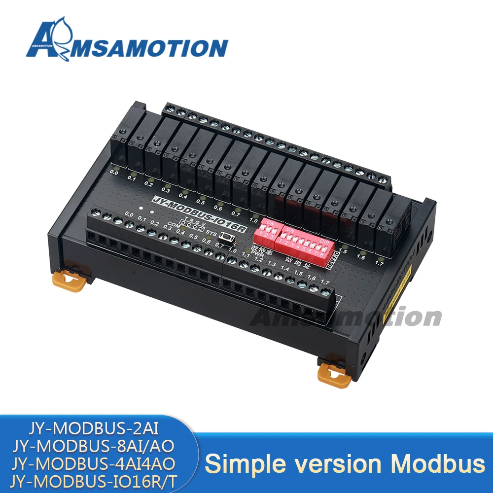 

AMSAMOTION Simple Version JY-MODBUS-2AI 8AI 4AI 4AO 8AO RTU Output Convert Analog Acquisition 16 Input Digital Relay