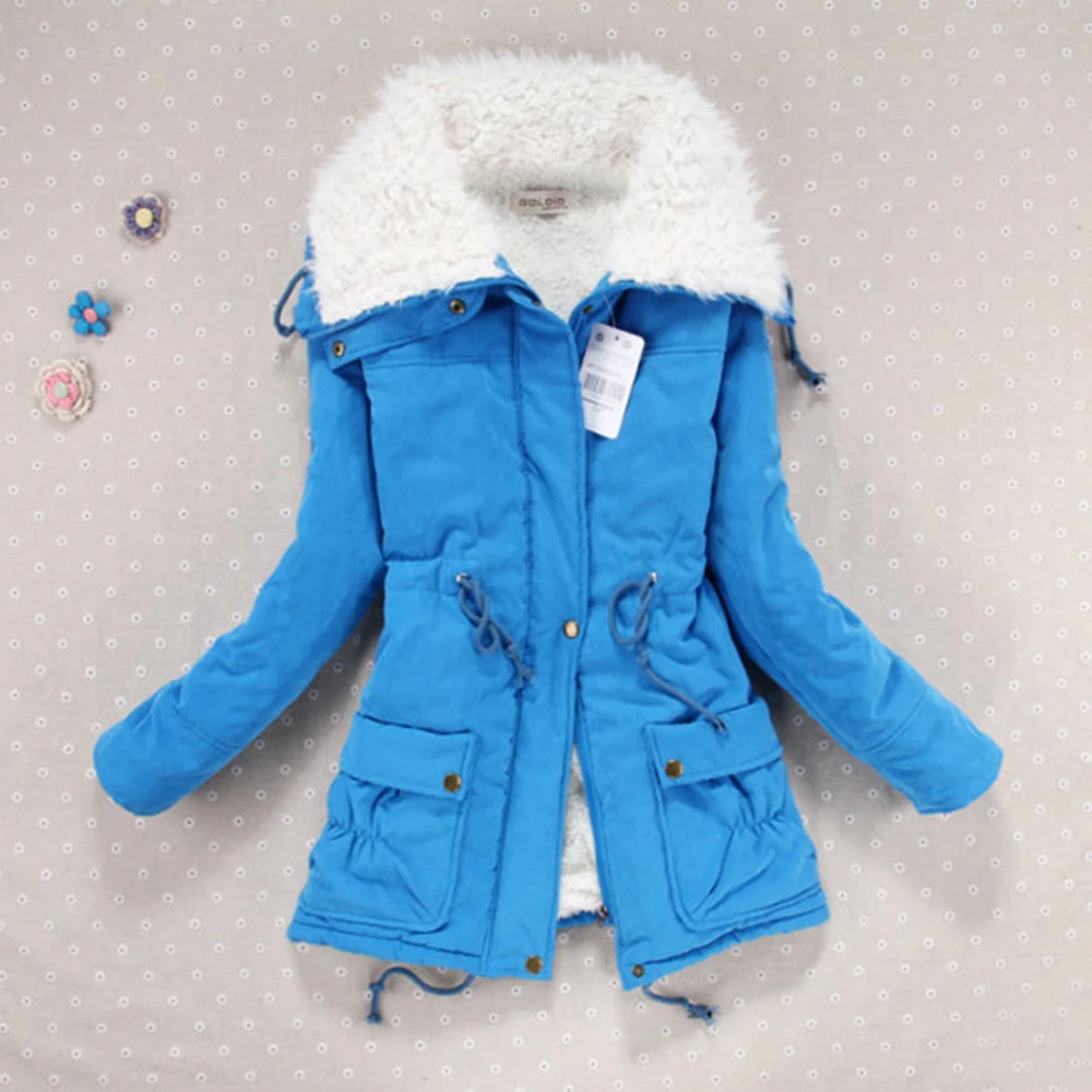 Fashion Spring Autumn Women's Thickened Warm Coat Jacket For Women 2022 Winter Outwear With Waist Tie Slim Coat Female Overcoat