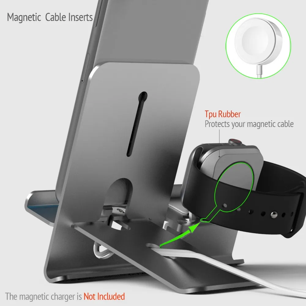 diy 2 in 1 adjustable desk charge dock for apple watch charging stand table phone holder for iphone x87 charger station free global shipping