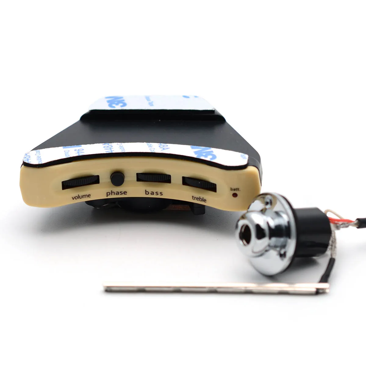 Звукосниматель звуковой гитары Белый звукосниматель с серебряным пьезо