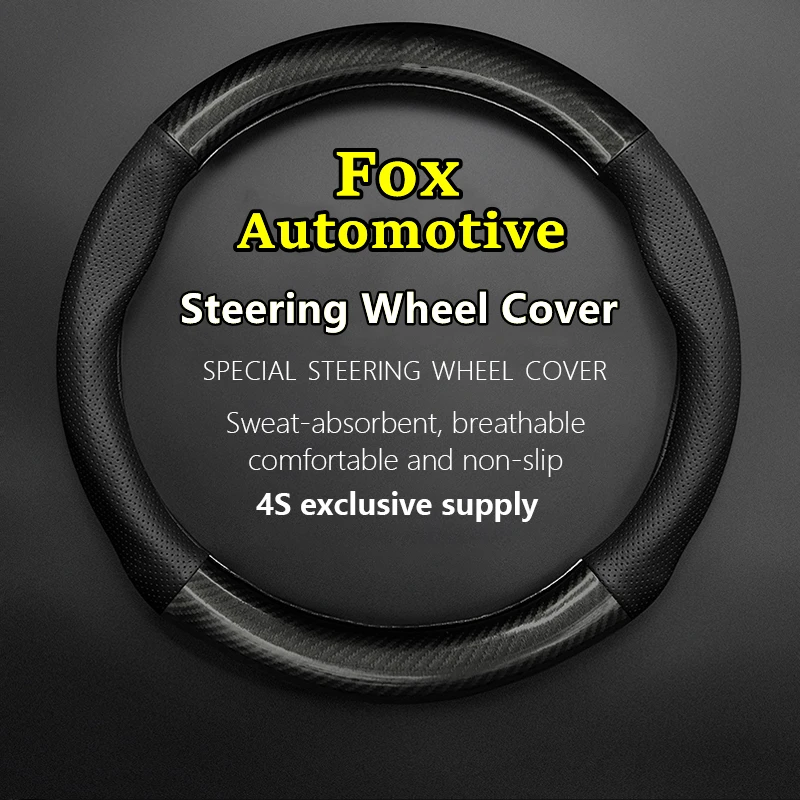 

Leather Cover For Fox Automotive Steering Wheel Cover Genuine Leather Carbon Fiber