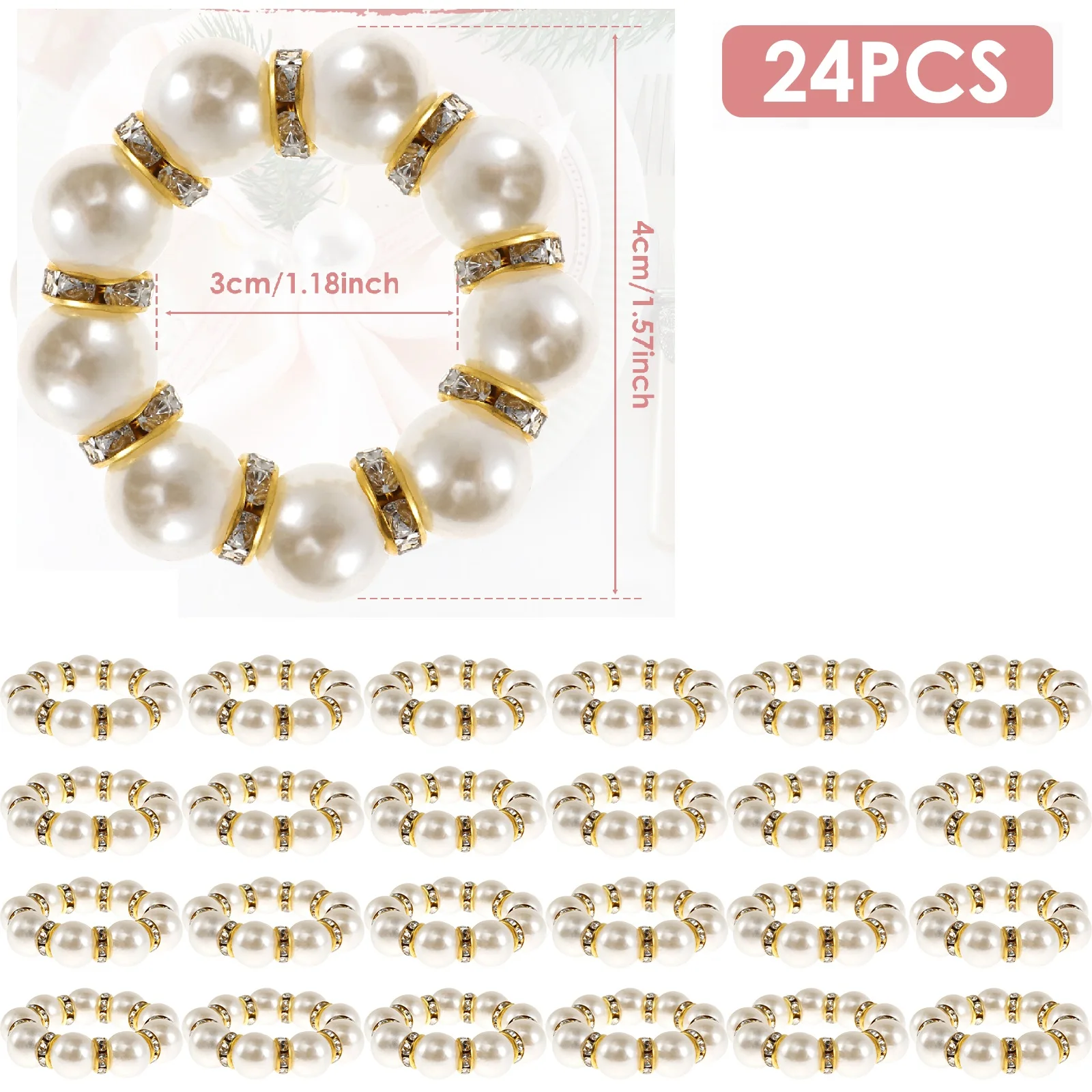 

Кольца для салфеток Willstar, золотистые, металлические, набор из 20 штук