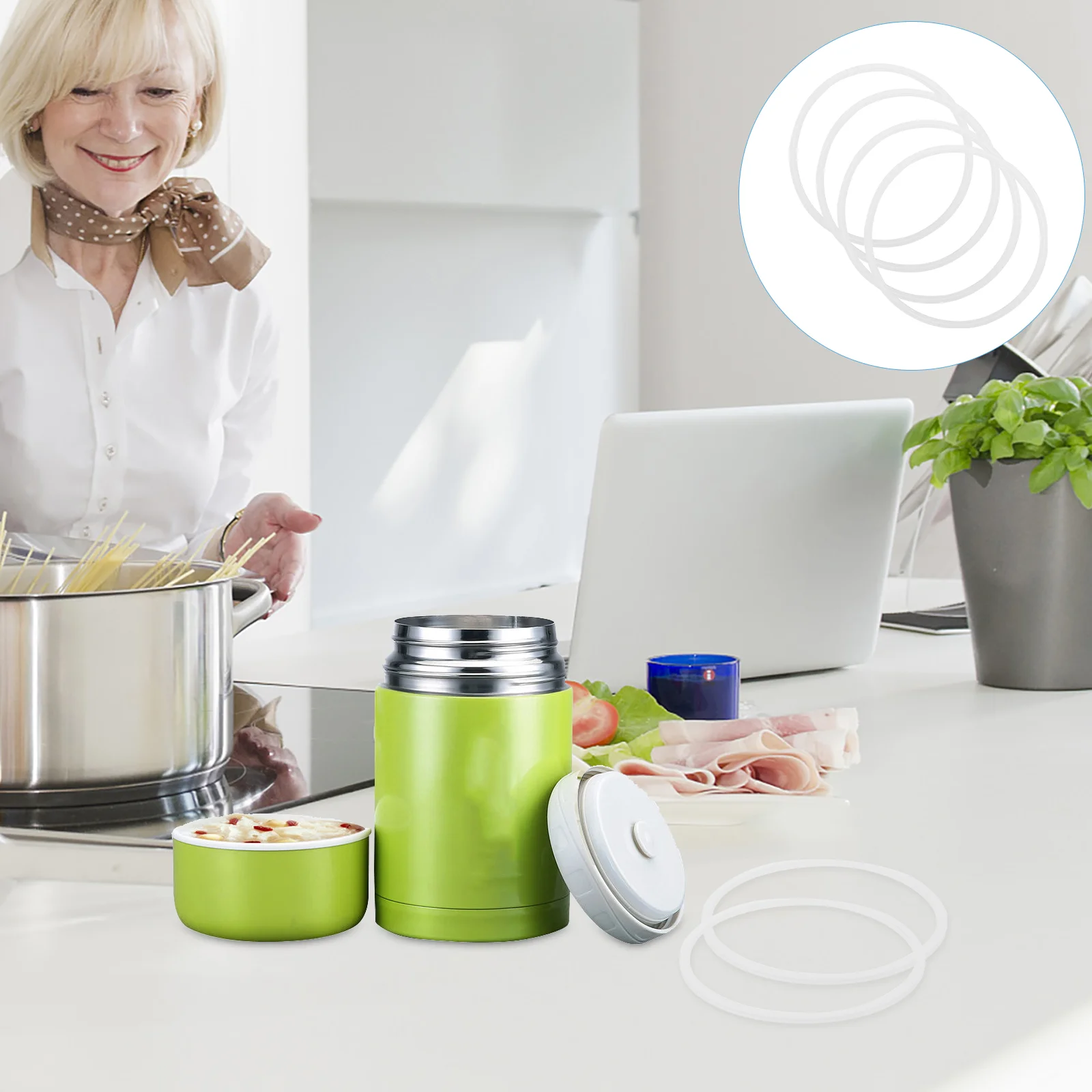 

Ring Box Sealing Insulated Bento Silicone Lunch Rings Seal Gasket Container Lid Supplies Jar Gaskets Tool Elastic Water Bottle