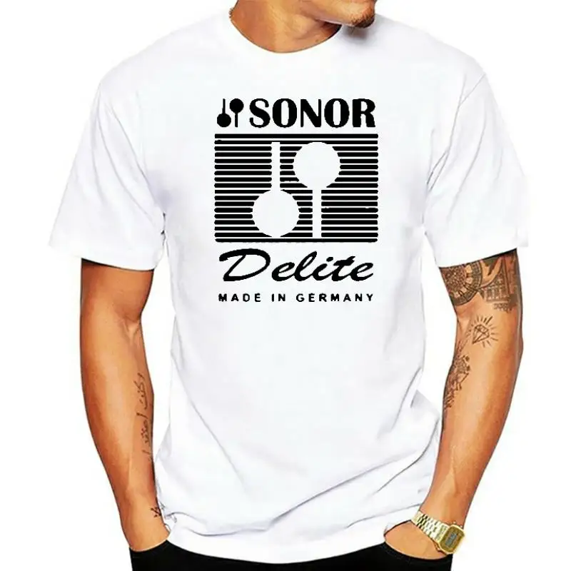 

Sonor Delite Drums Cymbals Percussion Logo T-Shirts White Tee Men S-3XL
