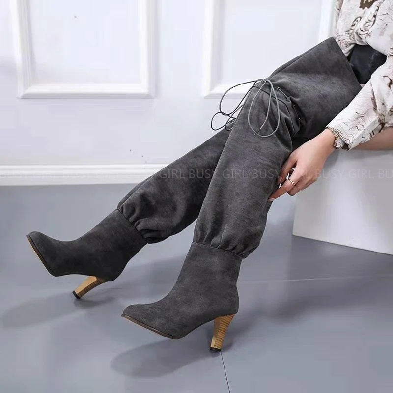 High -heeled over -the -knee boots 2022 autumn and winter new thin boots sexy elasticity