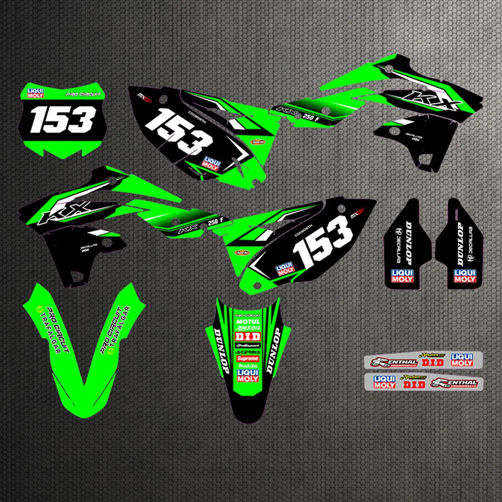 Индивидуальные графические наклейки для Kawasaki 250 KXF мотоциклетные наборы наклеек