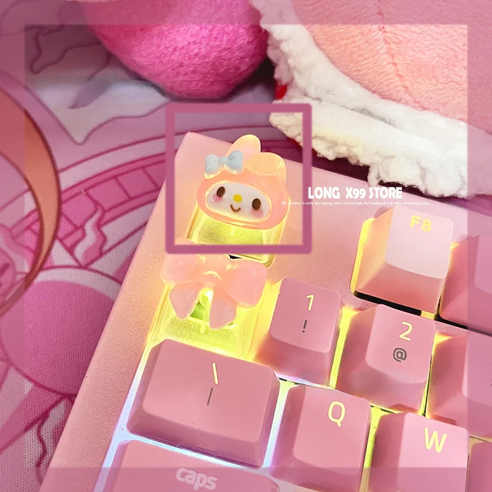 1 шт. розовая прозрачная персонализированная механическая клавиатура сделай сам