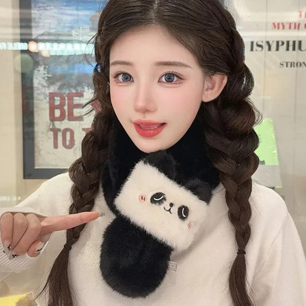 Модный теплый шарф с крестообразным воротником утолщенный милый женский