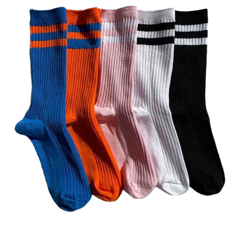 

Striped Socks for Men Women Cotton Solid Color Street Skate Sock Personality College Style A Pair Of