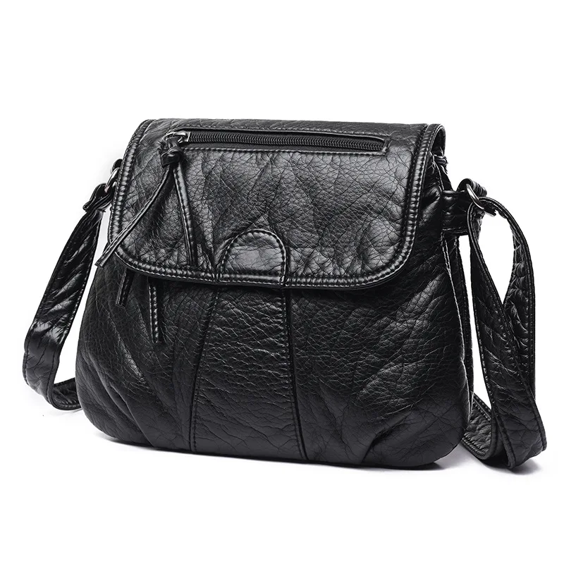

Brand Designer Women Messenger Crossbody Bags Soft PU Leather Multiple pockets Shoulder Bag High Quality Fashion female Handbags