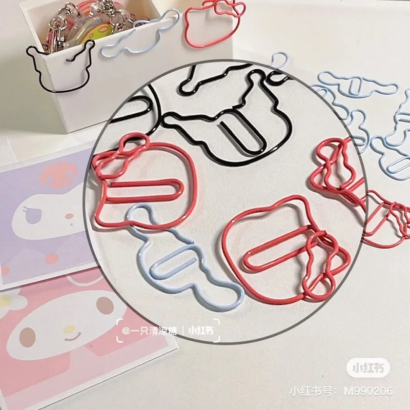 

Student Kawaii Hellokittys Shape Paper Clip Metal Kuromi Bookmark Clip Paper Folder Decoration Stationery Office Supplies