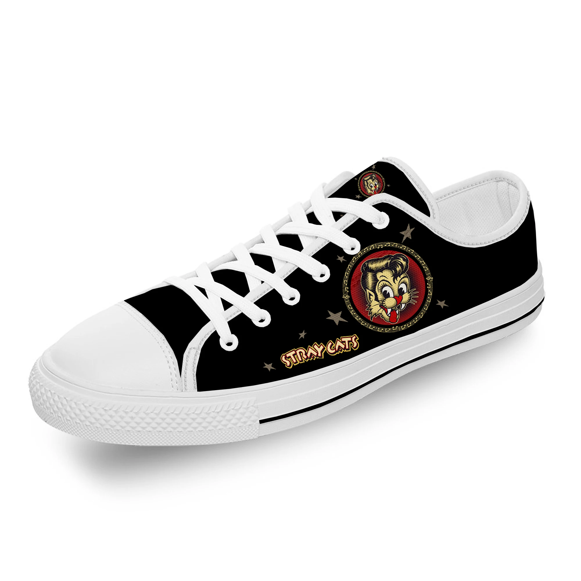 

STRAY CATS White Low Top Sneakers Mens Womens Teenager Casual customized Shoes Canvas Custom Shoes Cosplay DIY Lightweight shoe