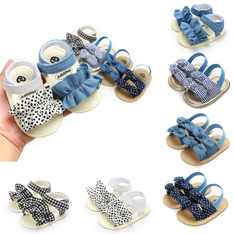 

2022 Summer Newborn Infant Baby Girls Sandals Various Style Princess Bowknot Shoes Soft Sole Sandals Shoes Fit For 0-18M Baby